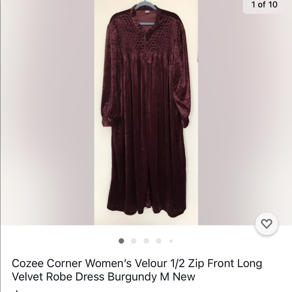 Velvet Zip Robe Cozee Corner Women’s Velour Zip Velvet Robe M - Gem